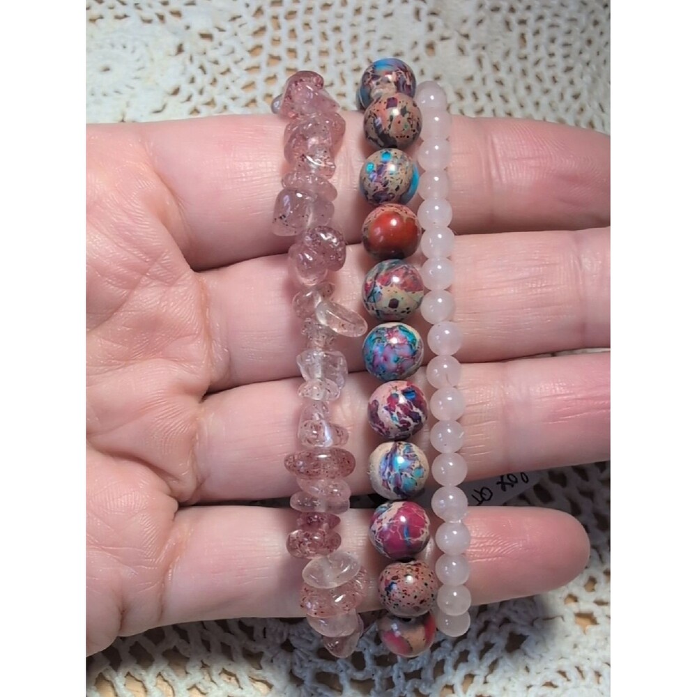 Natural Gemstone Stretch Bracelet Stack